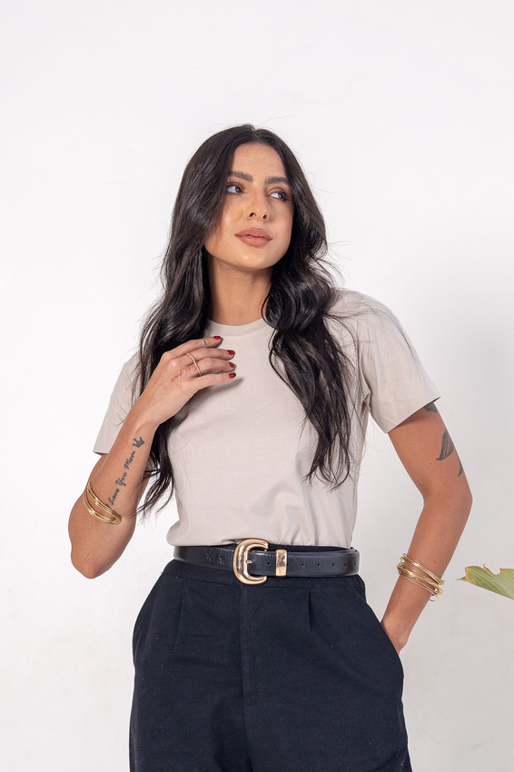 Camiseta Lisa Bege